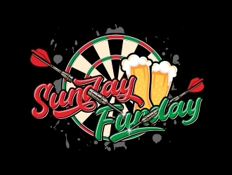 Sunday Funday (dart themed logo) logo design by rizuki