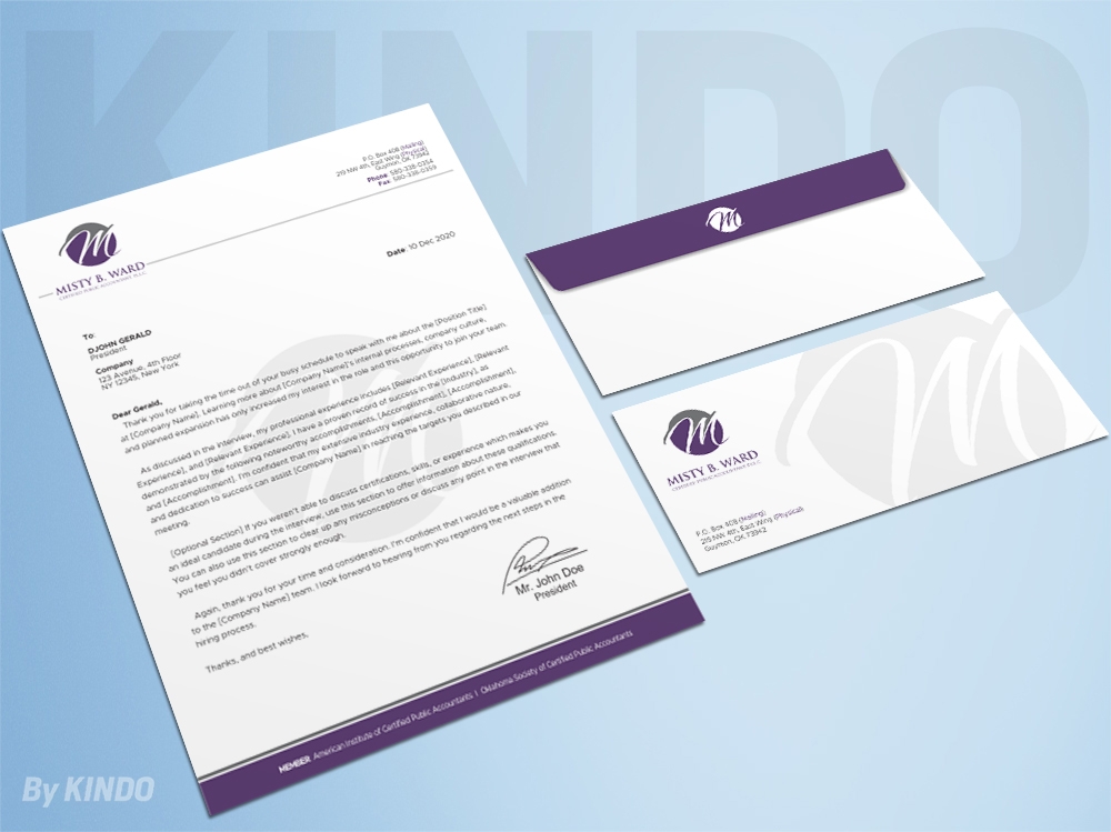 Misty B. Ward, Certified Public Accountant, P.L.L.C. logo design by Kindo