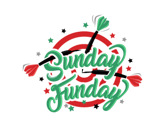 Sunday Funday (dart themed logo) logo design by SOLARFLARE