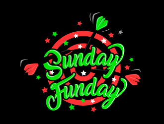 Sunday Funday (dart themed logo) logo design by SOLARFLARE