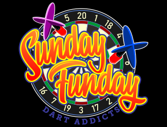 Sunday Funday (dart themed logo) logo design by Cekot_Art