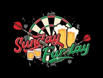 Sunday Funday (dart themed logo) logo design by rizuki