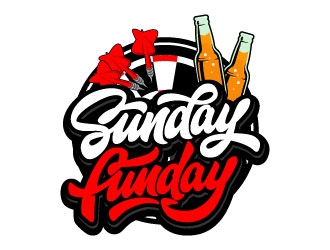 Sunday Funday (dart themed logo) logo design by daywalker