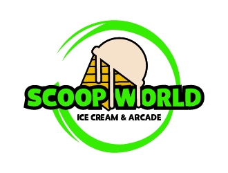 Scoop World Ice Cream &amp; Arcade logo design by cybil