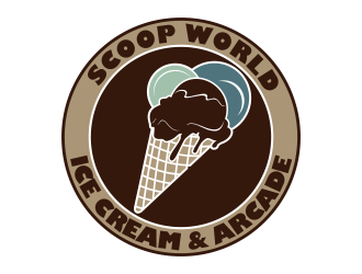 Scoop World Ice Cream &amp; Arcade logo design by beejo