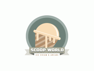 Scoop World Ice Cream &amp; Arcade logo design by Drebielto