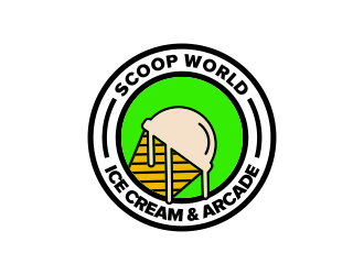 Scoop World Ice Cream &amp; Arcade logo design by Avro