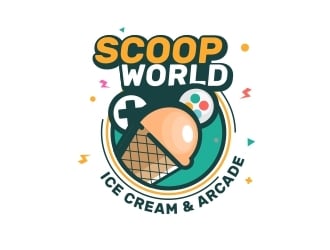 Scoop World Ice Cream &amp; Arcade logo design by forevera