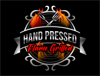 HAND PRESSED FLAME GRILLED logo design by serprimero