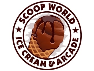 Scoop World Ice Cream &amp; Arcade logo design by Suvendu
