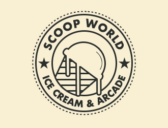 Scoop World Ice Cream &amp; Arcade logo design by ProfessionalRoy