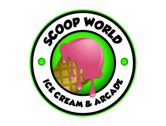 Scoop World Ice Cream &amp; Arcade logo design by mutafailan