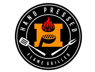HAND PRESSED FLAME GRILLED logo design by aura