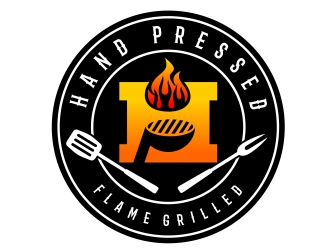HAND PRESSED FLAME GRILLED logo design by aura