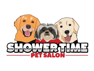 Shower time pet salon logo design by AamirKhan