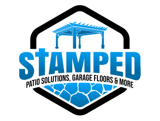Stamped Patio Solutions, Garage Floors and more logo design by cintoko