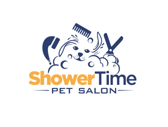 Shower time pet salon logo design by YONK