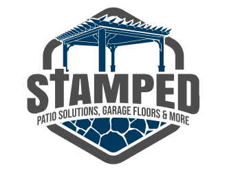 Stamped Patio Solutions, Garage Floors and more logo design by cintoko