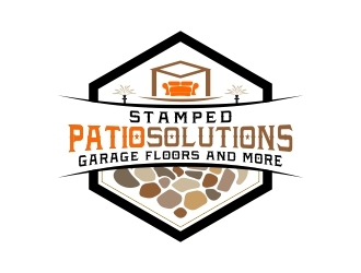 Stamped Patio Solutions, Garage Floors and more logo design by AnandArts