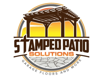 Stamped Patio Solutions, Garage Floors and more logo design by jaize