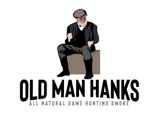 Old Man Hanks  All Natural  Game Hunting Smoke logo design by AamirKhan