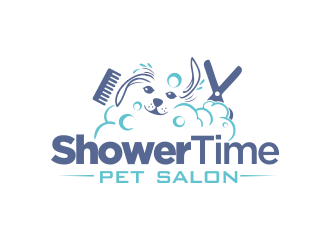 Shower time pet salon logo design by YONK
