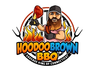 Hoodoo Brown BBQ/ Sausage king of Connecticut logo design by DreamLogoDesign