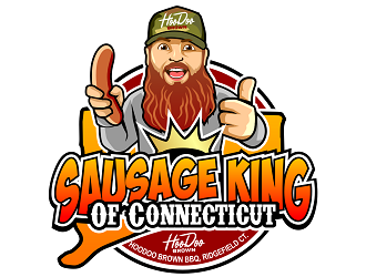 Hoodoo Brown BBQ/ Sausage king of Connecticut logo design by haze