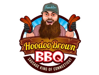 Hoodoo Brown BBQ/ Sausage king of Connecticut logo design by DreamLogoDesign