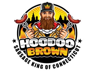 Hoodoo Brown BBQ/ Sausage king of Connecticut logo design by invento