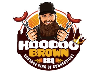 Hoodoo Brown BBQ/ Sausage king of Connecticut logo design by invento