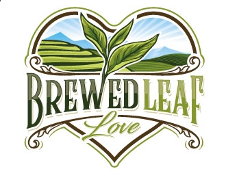 Brewed Leaf Love logo design by REDCROW