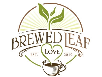 Brewed Leaf Love logo design by REDCROW
