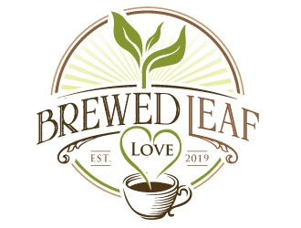 Brewed Leaf Love logo design by REDCROW