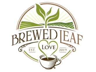 Brewed Leaf Love logo design by REDCROW