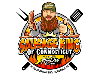 Hoodoo Brown BBQ/ Sausage king of Connecticut logo design by haze