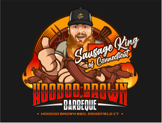 Hoodoo Brown BBQ/ Sausage king of Connecticut logo design by onamel