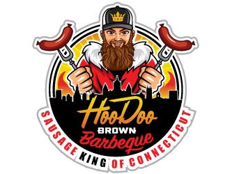 Hoodoo Brown BBQ/ Sausage king of Connecticut logo design by invento
