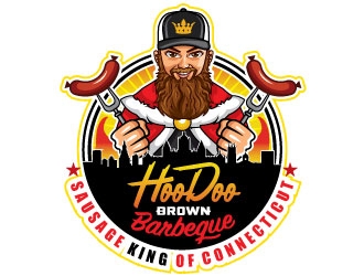Hoodoo Brown BBQ/ Sausage king of Connecticut logo design by invento