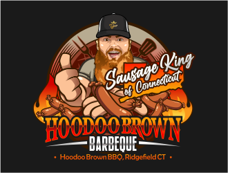 Hoodoo Brown BBQ/ Sausage king of Connecticut logo design by onamel