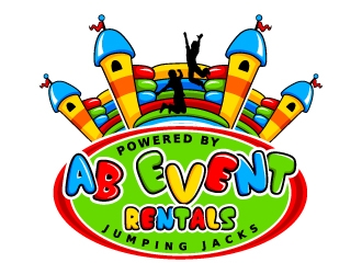 AB Event Rentals powered by Jumping Jacks logo design by uttam