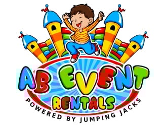 AB Event Rentals powered by Jumping Jacks logo design by uttam