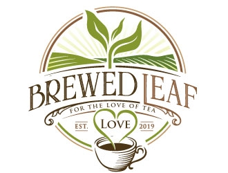 Brewed Leaf Love logo design by REDCROW