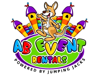 AB Event Rentals powered by Jumping Jacks logo design by uttam