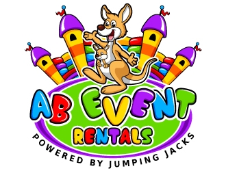 AB Event Rentals powered by Jumping Jacks logo design by uttam