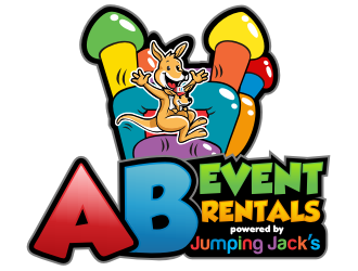 AB Event Rentals powered by Jumping Jacks logo design by coco