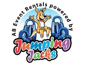 AB Event Rentals powered by Jumping Jacks logo design by Suvendu