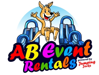 AB Event Rentals powered by Jumping Jacks logo design by Suvendu