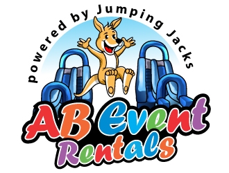 AB Event Rentals powered by Jumping Jacks logo design by Suvendu
