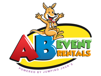 AB Event Rentals powered by Jumping Jacks logo design by coco